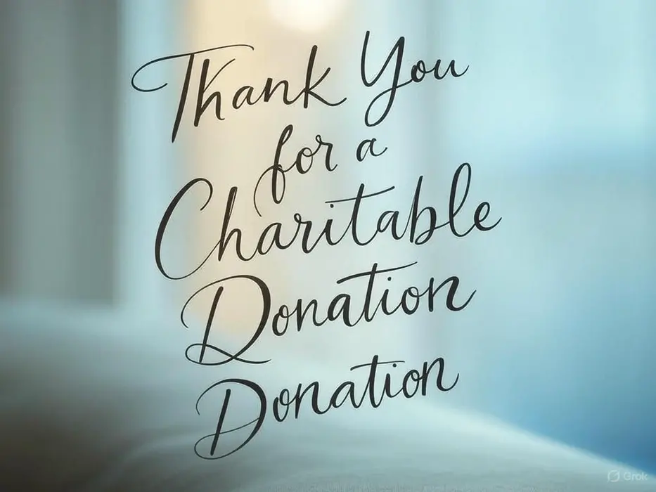 Thank You for a Charitable Donation