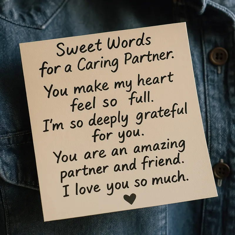Sweet Words for a Caring Partner