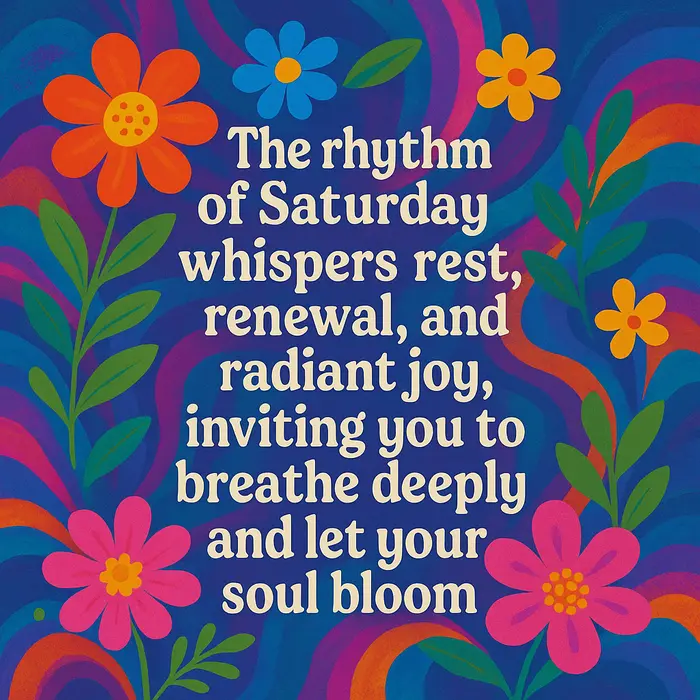 Saturday Blessings and Inspiration for Weekend. Saturday rhythm for rest and joy.