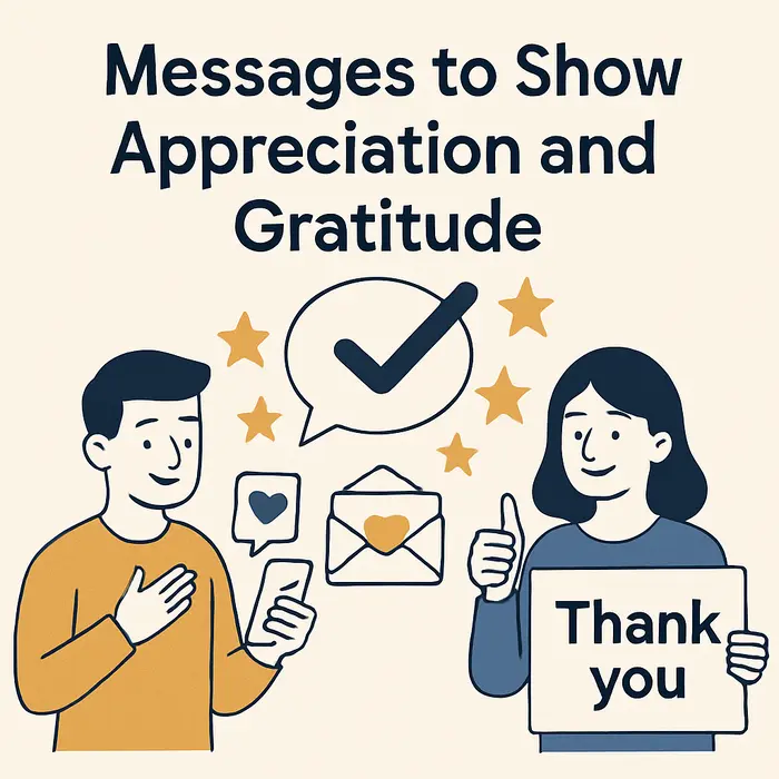 Digital illustration of appreciation-themed icons and text