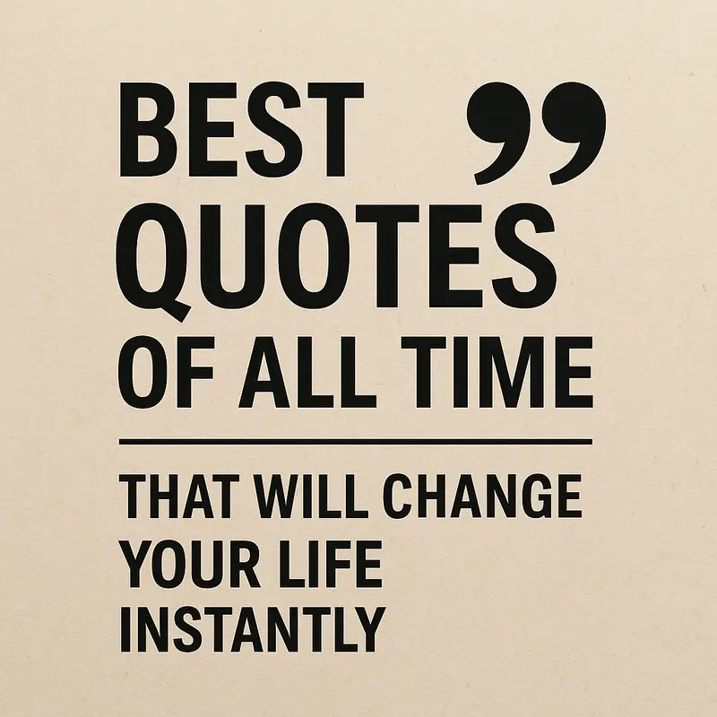 Minimalist quote book cover with bold typography on beige background.