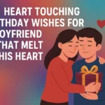 Heart touching birthday wishes for boyfriend with romantic graphic illustration