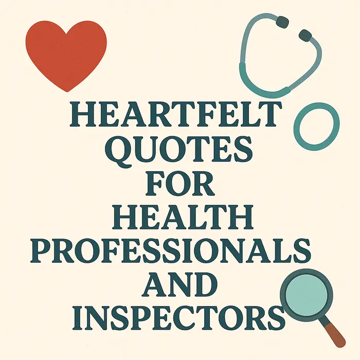 Heartfelt Quotes For Health Professionals And Inspectors