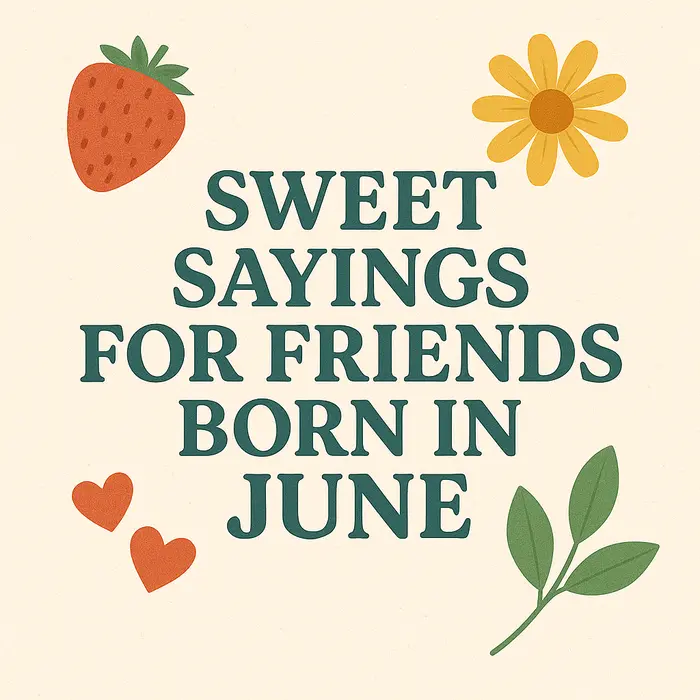 Sweet Sayings for Friends Born in June