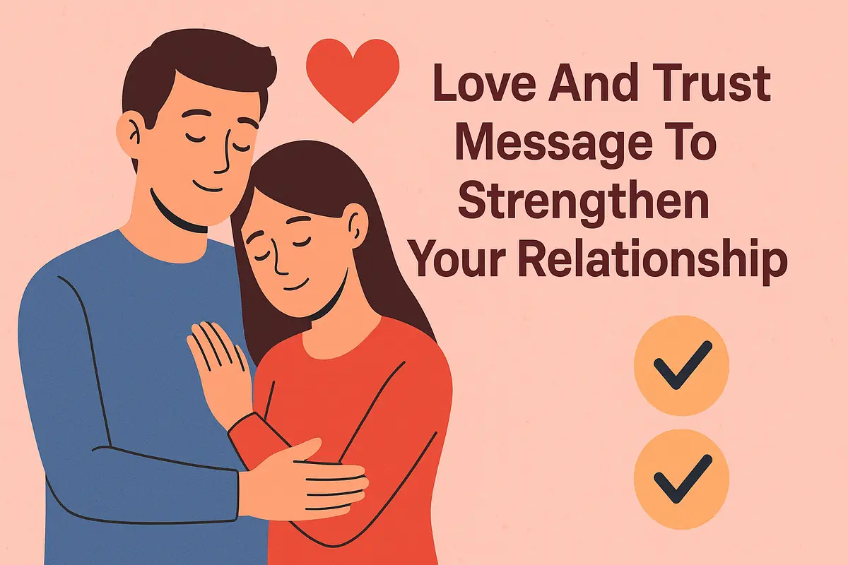 Ultra-realistic illustration of couple embracing with love and trust message