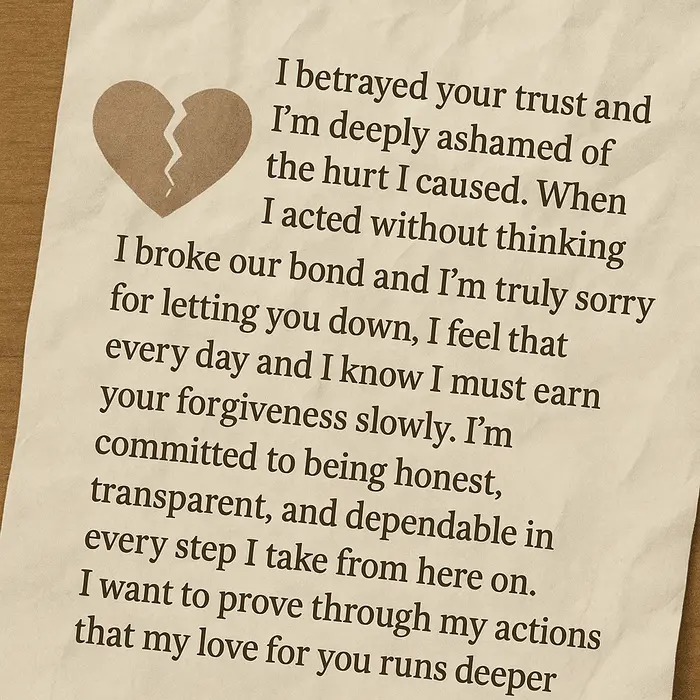 Apology After Betrayal Of Trust