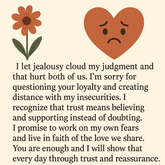 Apology After Jealousy Caused Pain