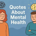 Ultra cartoonish graphic showing emotional expressions for quotes about mental health