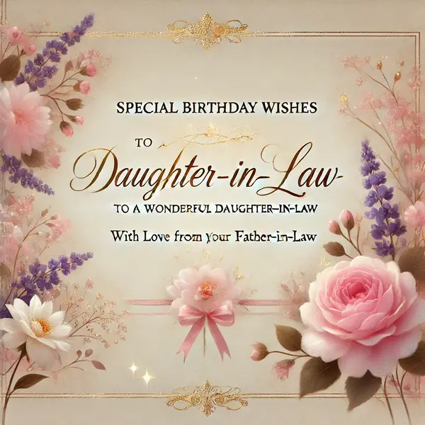 Special Birthday Wishes for Daughter-in-Law from Father-in-Law