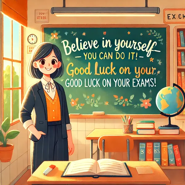 Motivational wishes from teacher for exam success