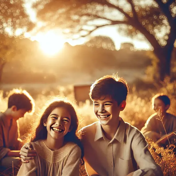 Warm sunshine and happy memories for siblings