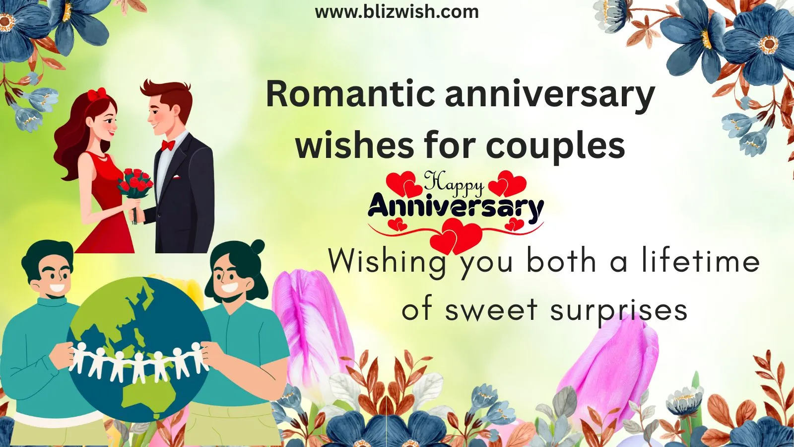 Romantic anniversary wishes for couples