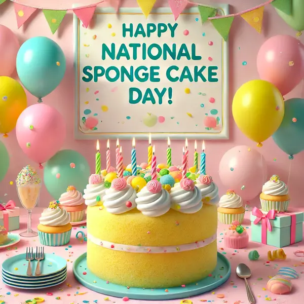 Birthday style cheer on National Sponge Cake Day