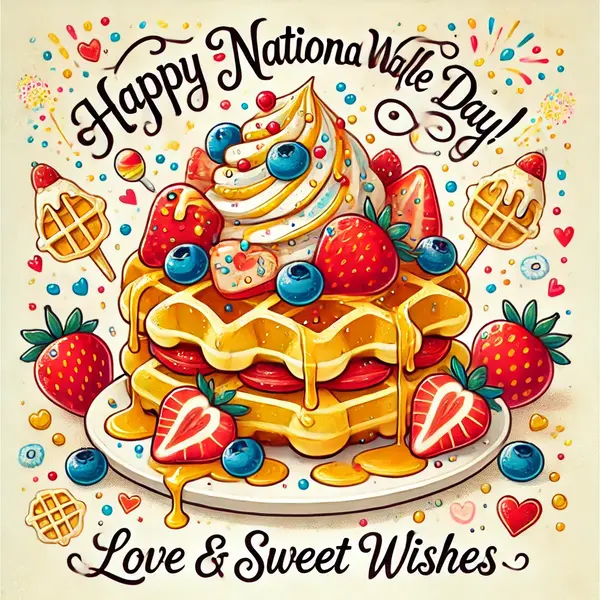 Happy National Waffle Day love wishes