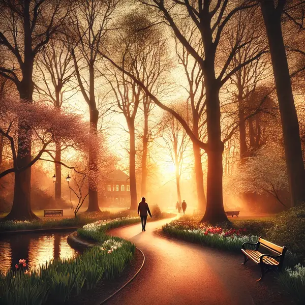 Romantic park walks