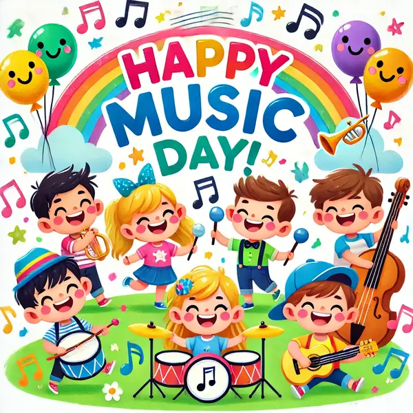 Strange Music Day Greetings for Kids