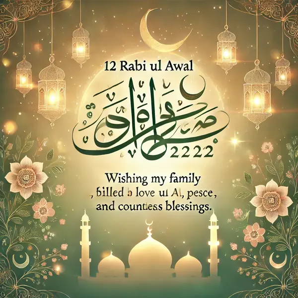 Heartwarming 12 Rabi ul Awal Day Wishes for Family