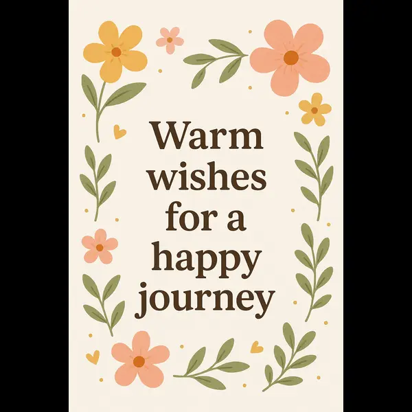 Warm wishes for a happy journey